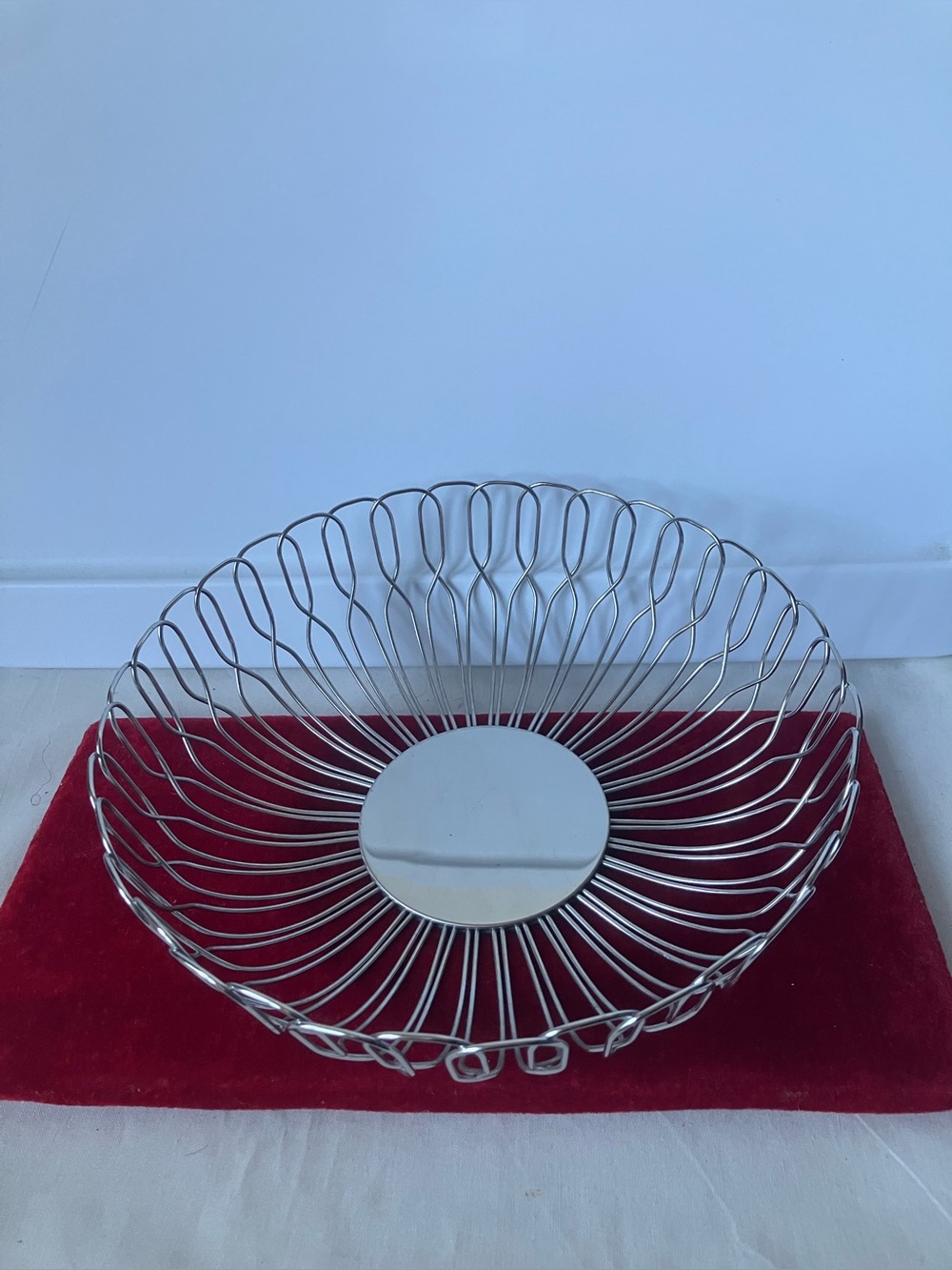 Georg Jensen Alfredo Wire Bread Fruit Basket Metal Bowl USED Approx 10” Silver.